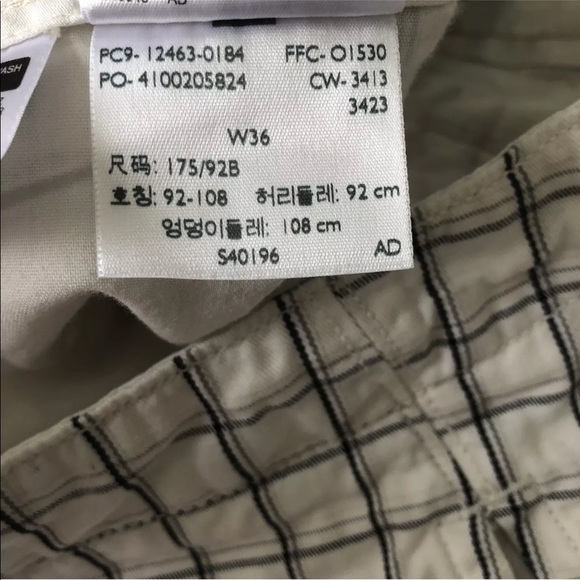 Levis 36 Shorts Cargo White Blue Checks Plaid A - Picture 7 of 8